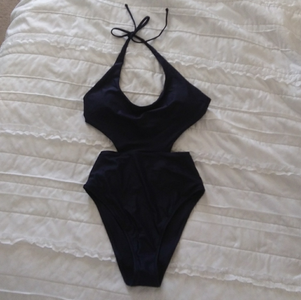 New! Aerie One piece Monokini Navy Swim Suit Small